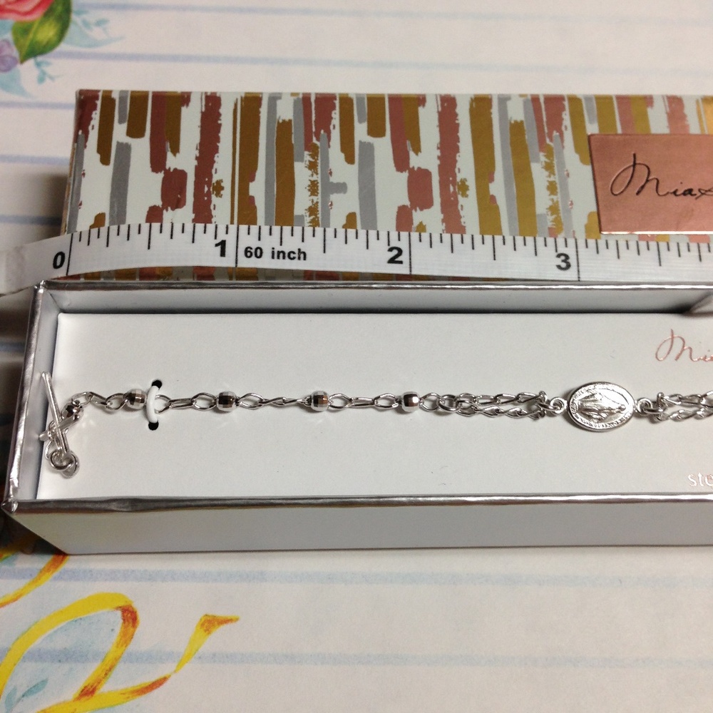 Mia Sarine Sterling Silver Religious Bracelet - Picture 3 of 8